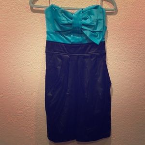 Half blue n black dress